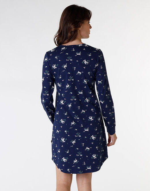 Lovable Camicia da notte in interlock di cotone, blu stampato Offerta