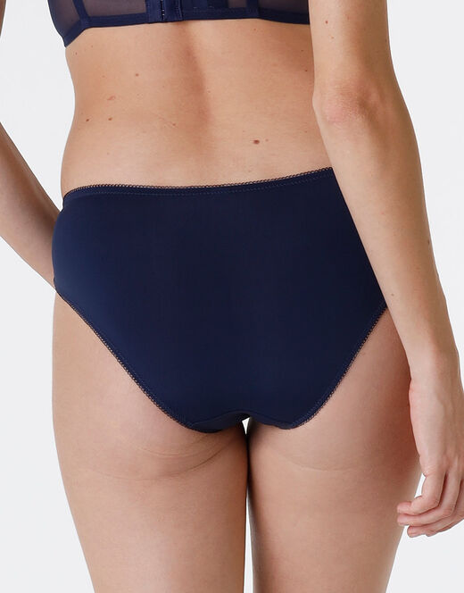 Lovable Slip Striped Lace in pizzo e microfibra, blu scuro Saldi