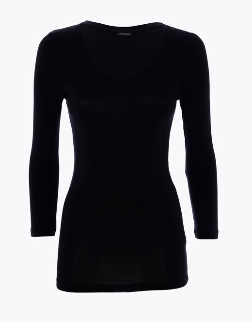 Lovable Maglia con manica a 3/4 effetto thermal Basic Soul, nero Offerte