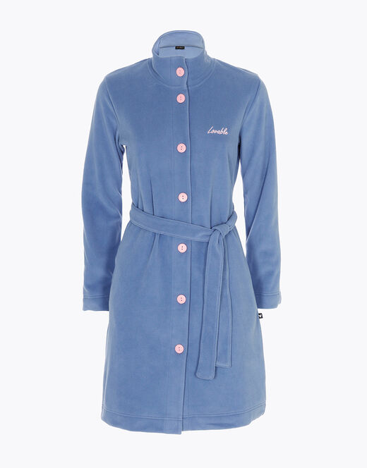 Lovable Vestaglia aperta in pile, azzurro ortensia Super Saving Price