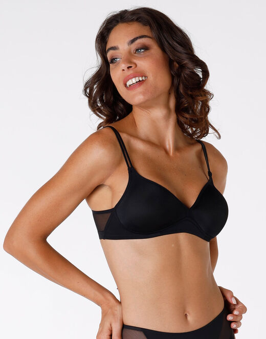 Lovable Reggiseno senza ferretto Millenium Equilibre in microfibra, nero Nuovo