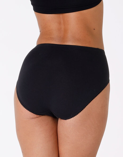 Lovable Slip midi Lovely Charme nero in cotone elasticizzato con pizzo Vendita