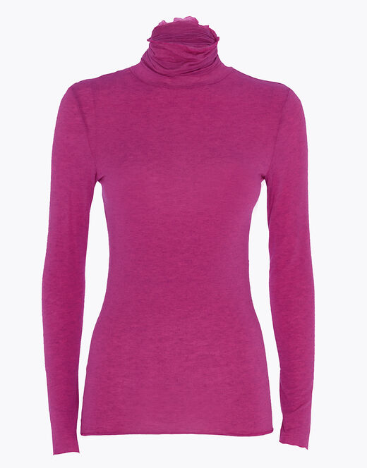 Lovable Maglia a collo alto e manica lunga in modal e cashmere, rosa sorbetto Promozione Limitata