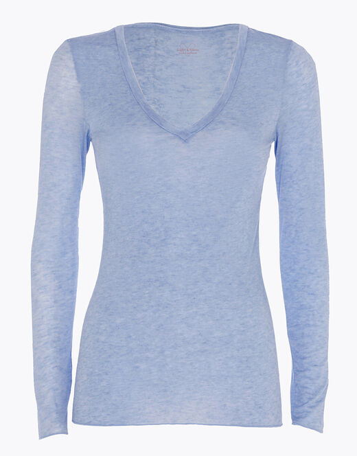 Lovable Maglia a manica lunga con scollo a V in modal e cashmere, ortensia Shopping Online