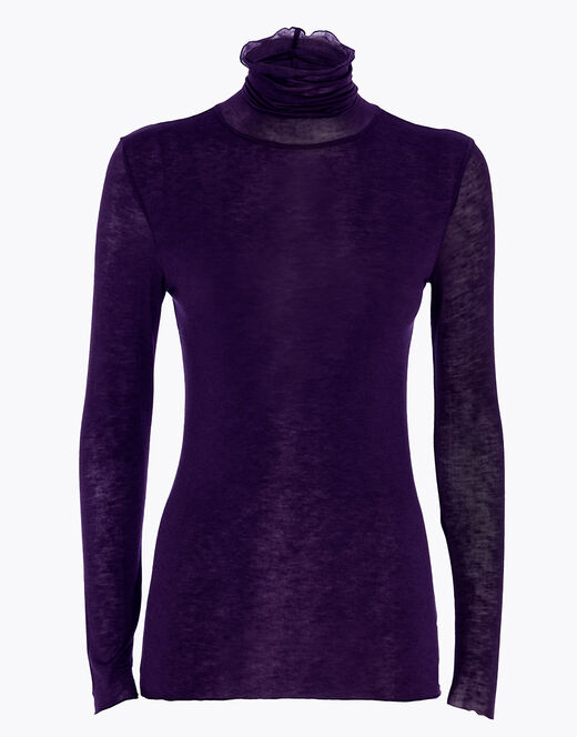 Lovable Maglia a collo alto e manica lunga in modal e cashmere, tornado scuro Vendite stagionali