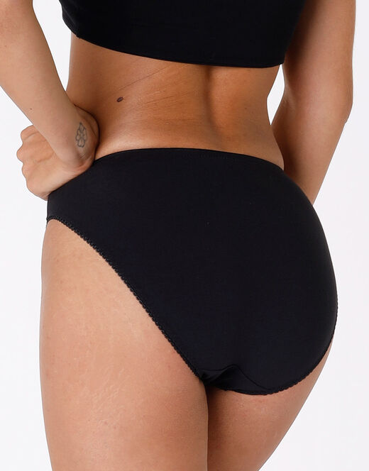 Lovable Slip mini sgambato Lovely charme nero in cotone elasticizzato con pizzo Presa