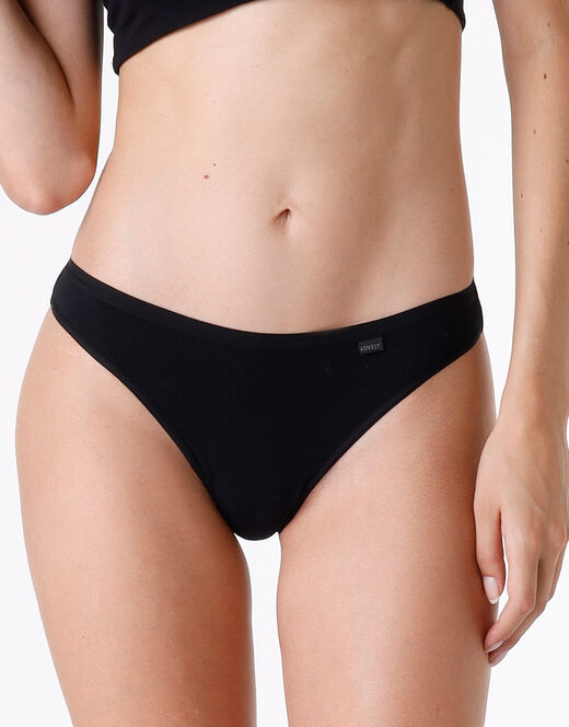 Lovable Brasiliano lovely in cotone modal, nero Solo un giorno rimasto