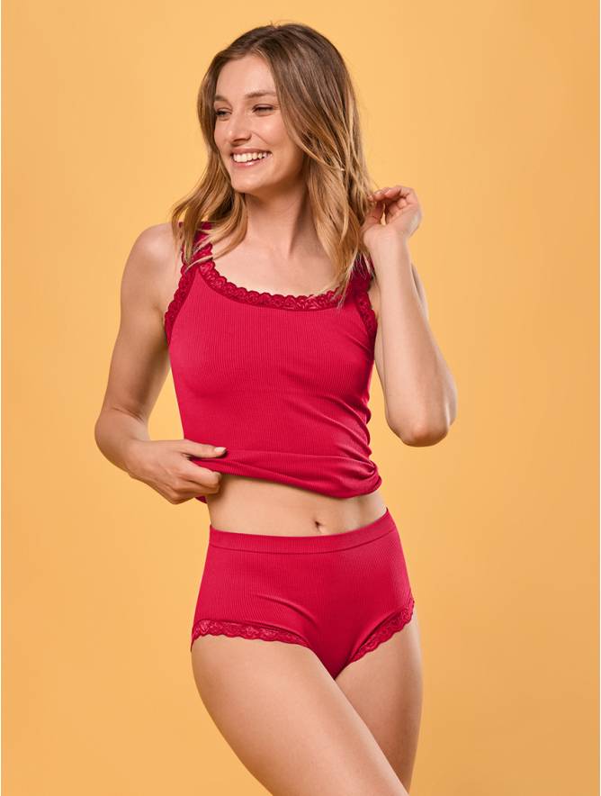 Luigi di Focenza SLIP DONNA MIDI PIZZO ROSSO Hotsell