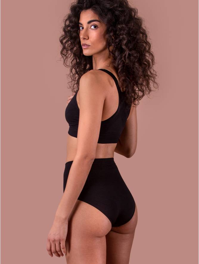 Luigi di Focenza SLIP DONNA CONTENITIVO MIDI NERO In Linea