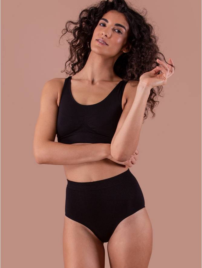 Luigi di Focenza SLIP DONNA CONTENITIVO MIDI NERO In Linea