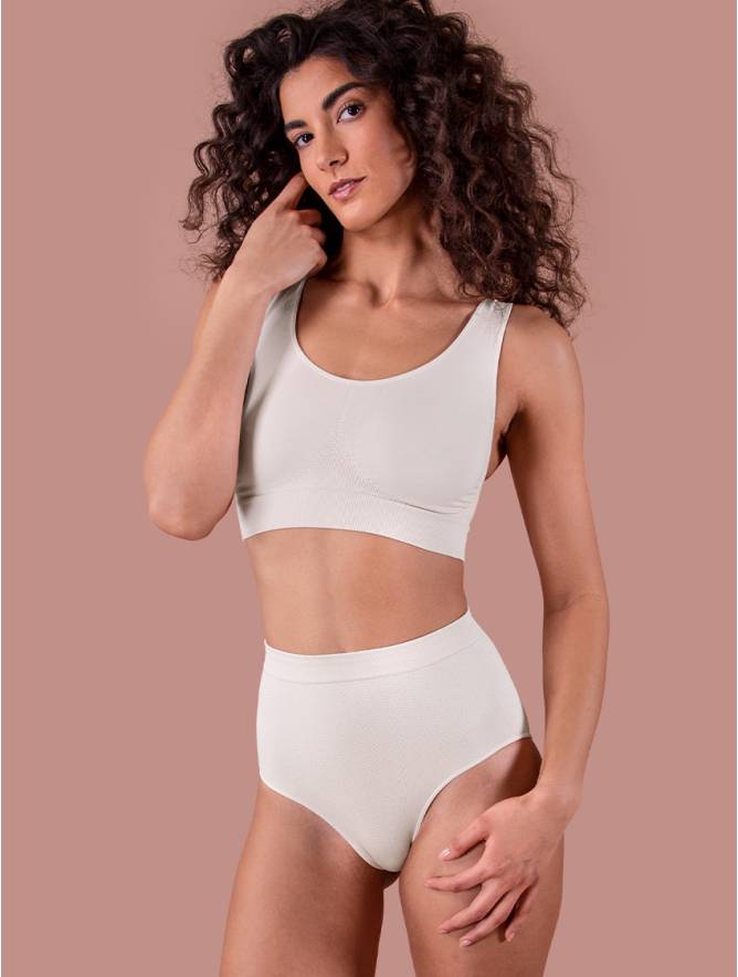 Luigi di Focenza SLIP DONNA CONTENITIVO MIDI BIANCO Sostegno trimestrale
