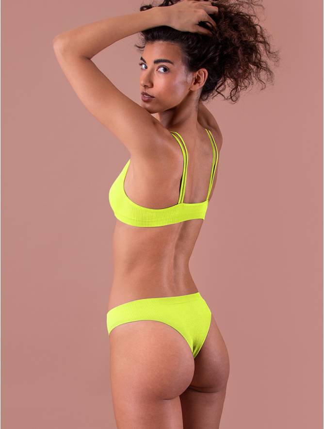 Luigi di Focenza BRASILIANA DONNA COSTINA RIB GIALLO FLUO' Qualità Garantita
