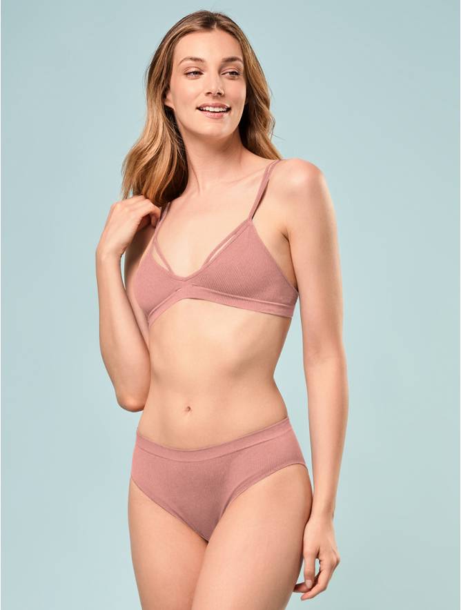 Luigi di Focenza SLIP DONNA V. ALTA COSTINA RIB ROSA ANTICO Economico