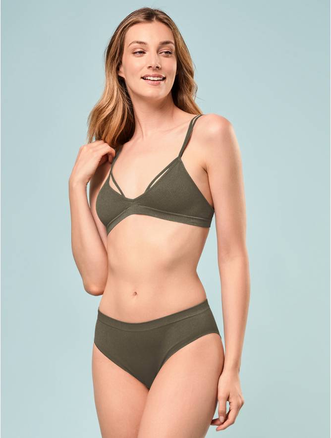 Luigi di Focenza SLIP DONNA V. ALTA COSTINA RIB OLIVA Online