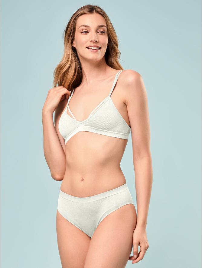 Luigi di Focenza SLIP DONNA V. ALTA COSTINA RIB IVORY Saldi