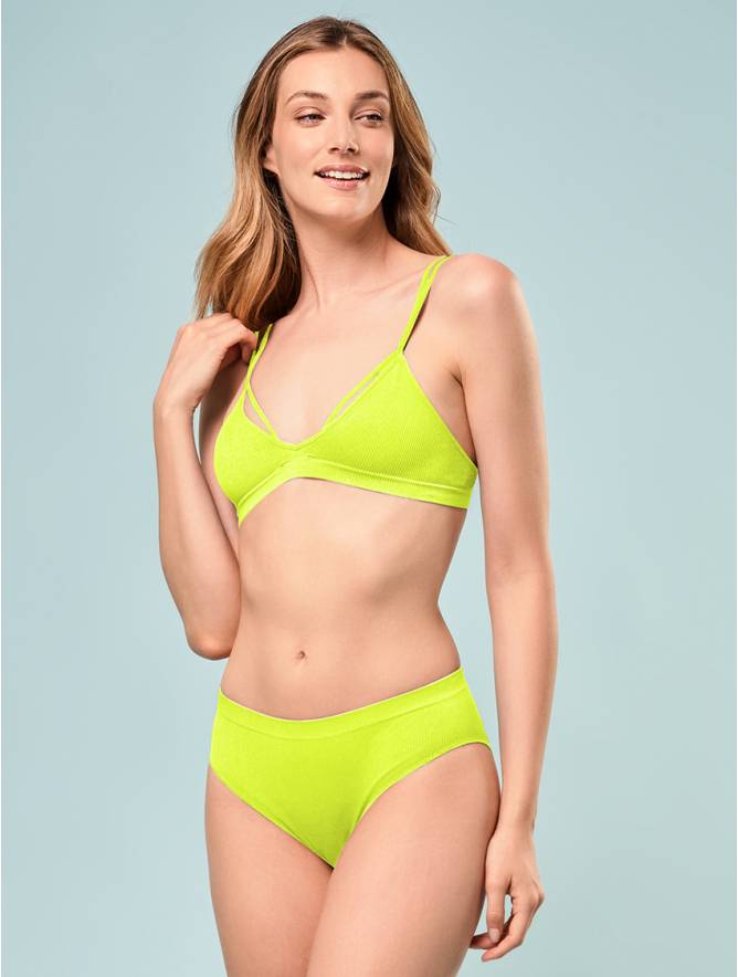 Luigi di Focenza SLIP DONNA V. ALTA COSTINA RIB GIALLO FLUO' Offerte