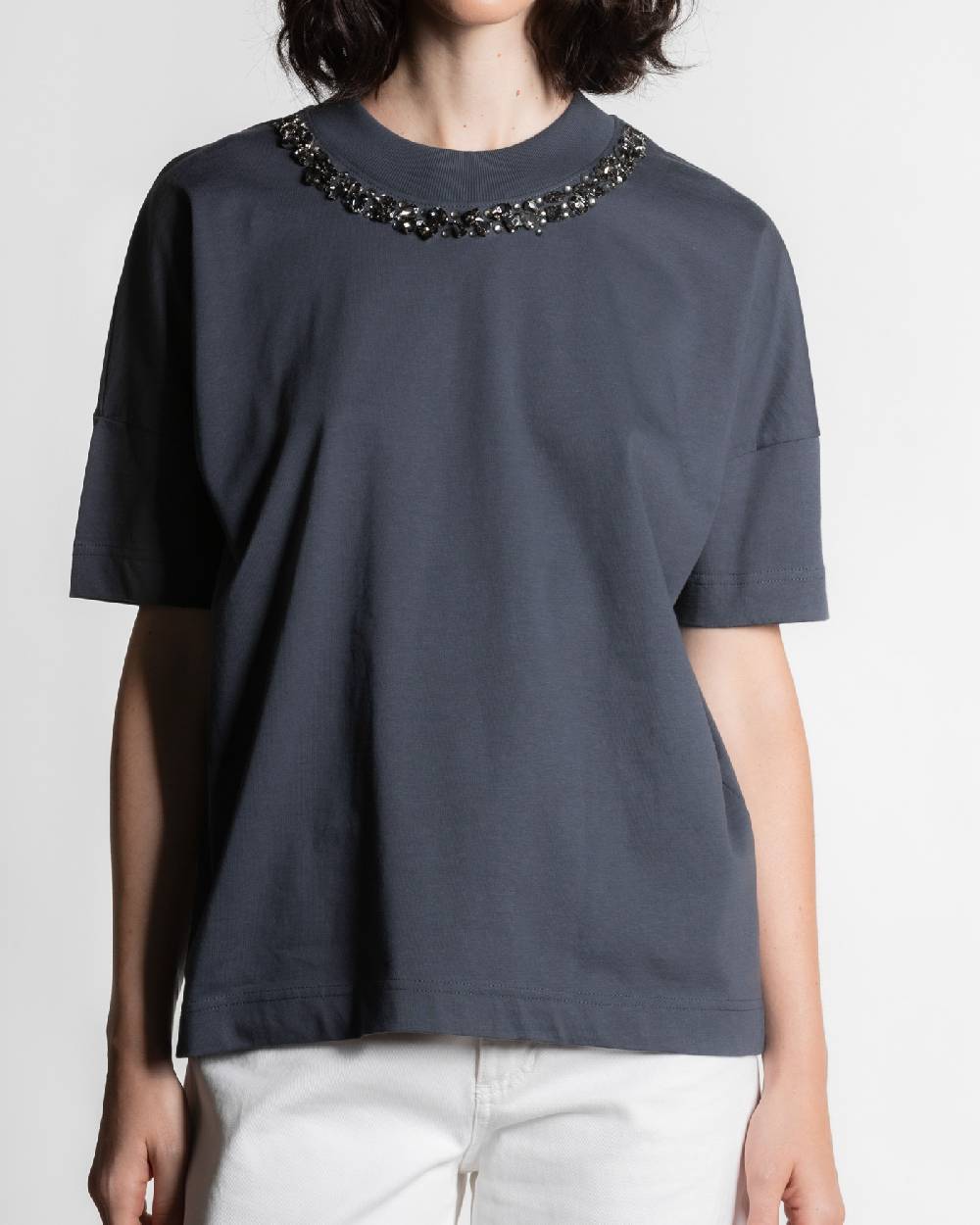 Rialto 48 T-SHIRT CON DETTAGLIO CRISTALLI Vendite Flash