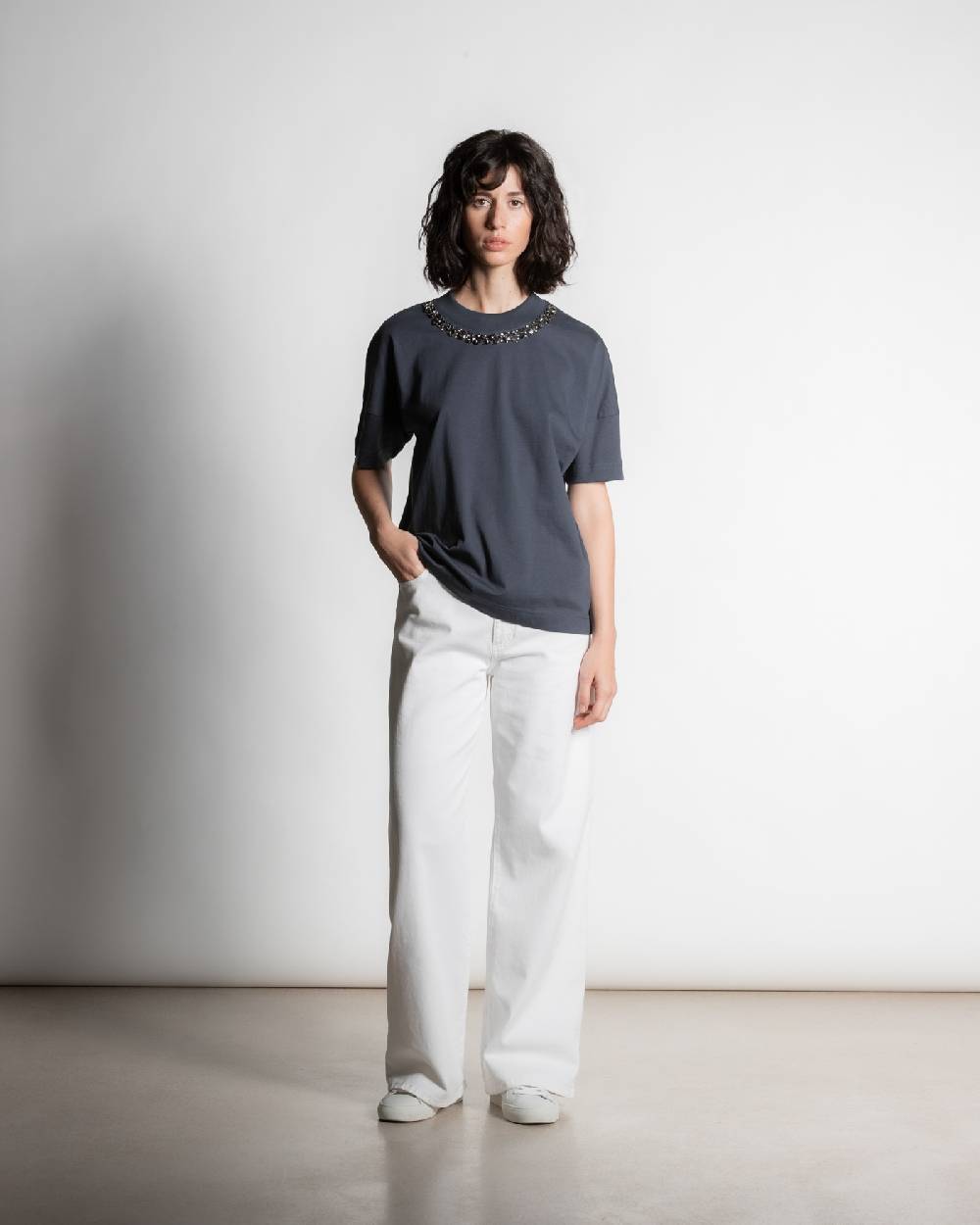 Rialto 48 T-SHIRT CON DETTAGLIO CRISTALLI Vendite Flash