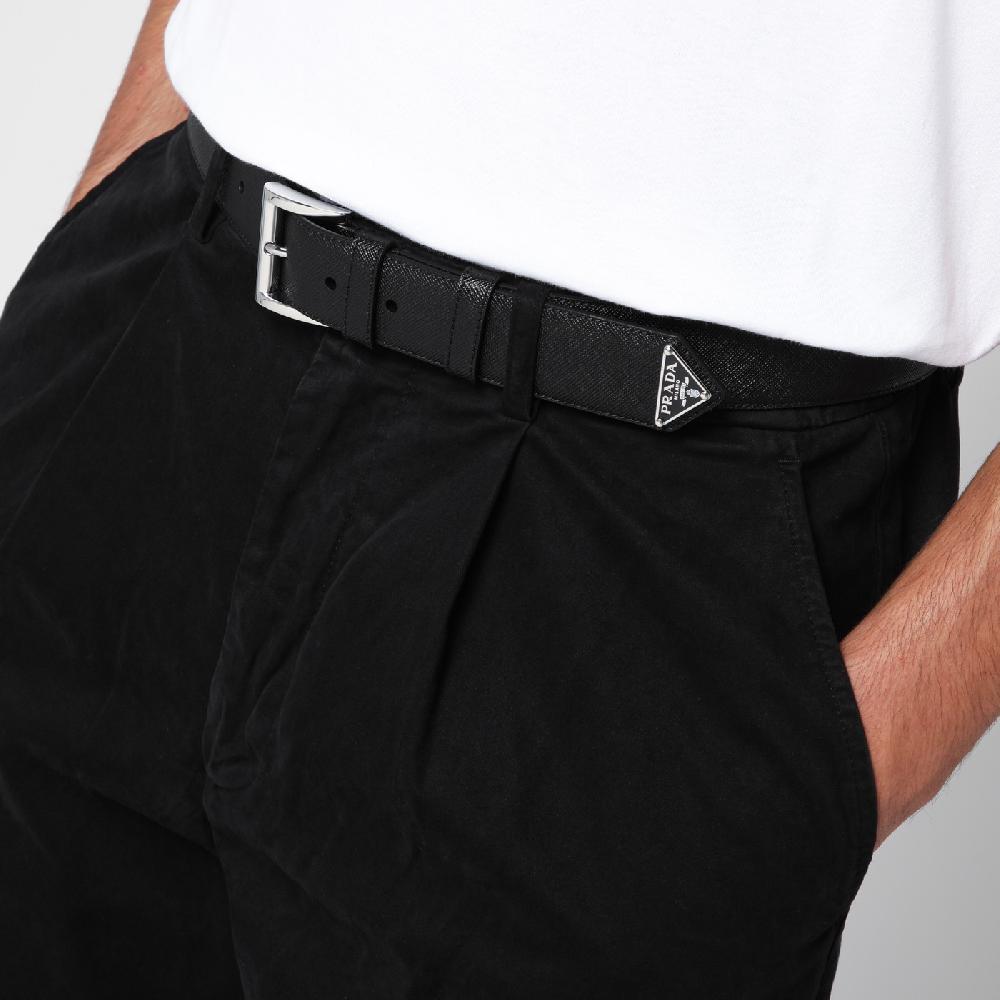 Prada Cintura nera in pelle Saffiano Sottocosto