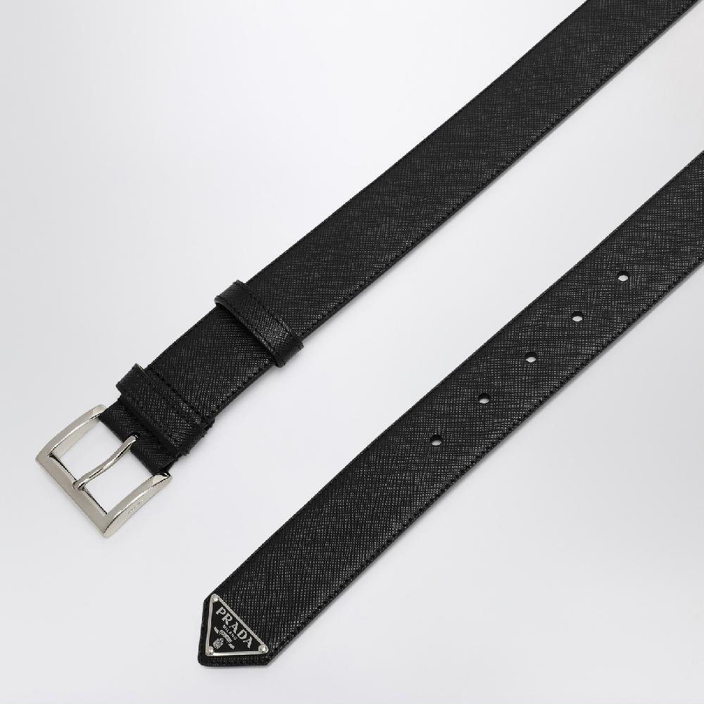 Prada Cintura nera in pelle Saffiano Sottocosto