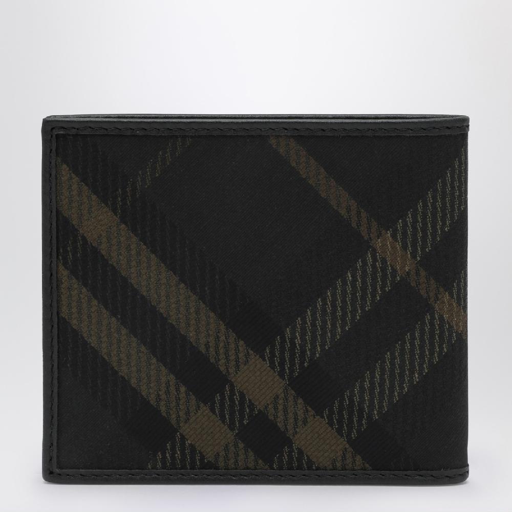 Burberry Portafoglio bi-fold nero con motivo Check Presa