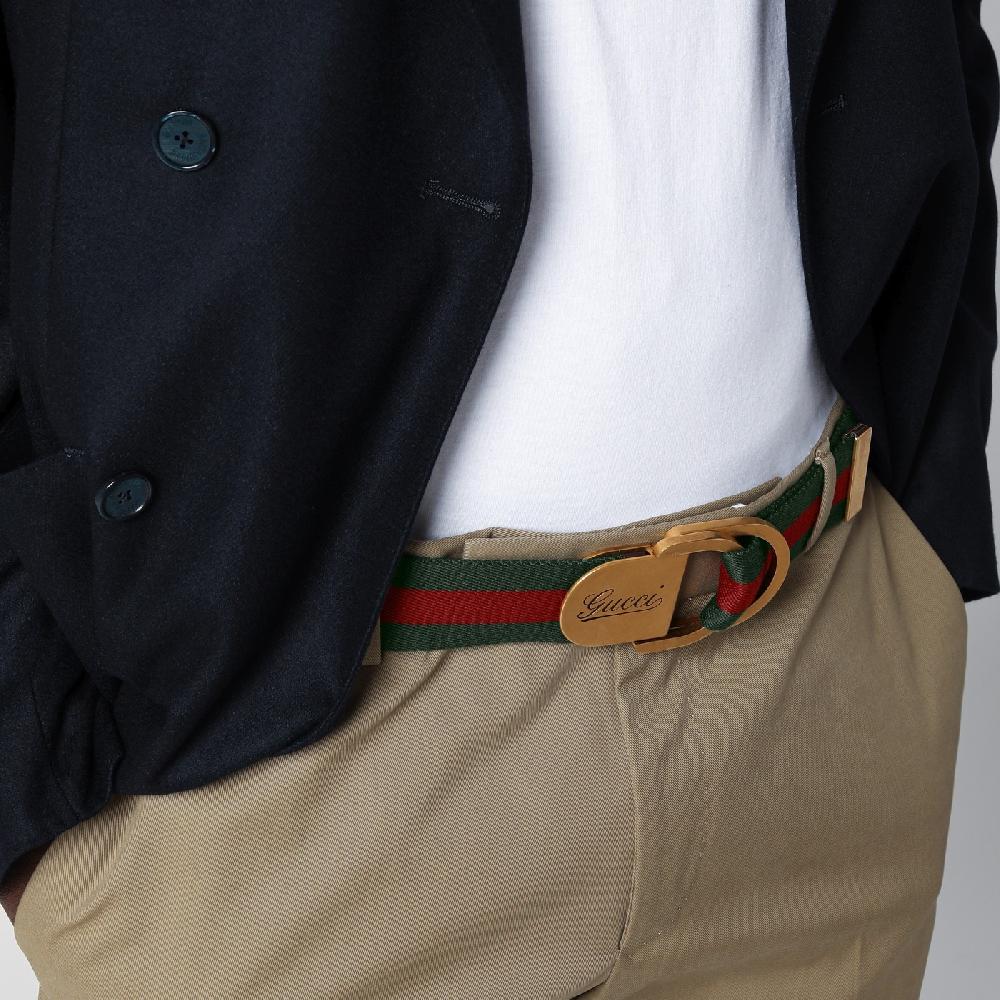 GUCCI Cintura con motivo Web e fibbia con logo Offerta