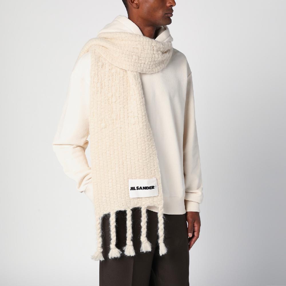 Jil Sander Sciarpa avorio in misto mohair Hotsell