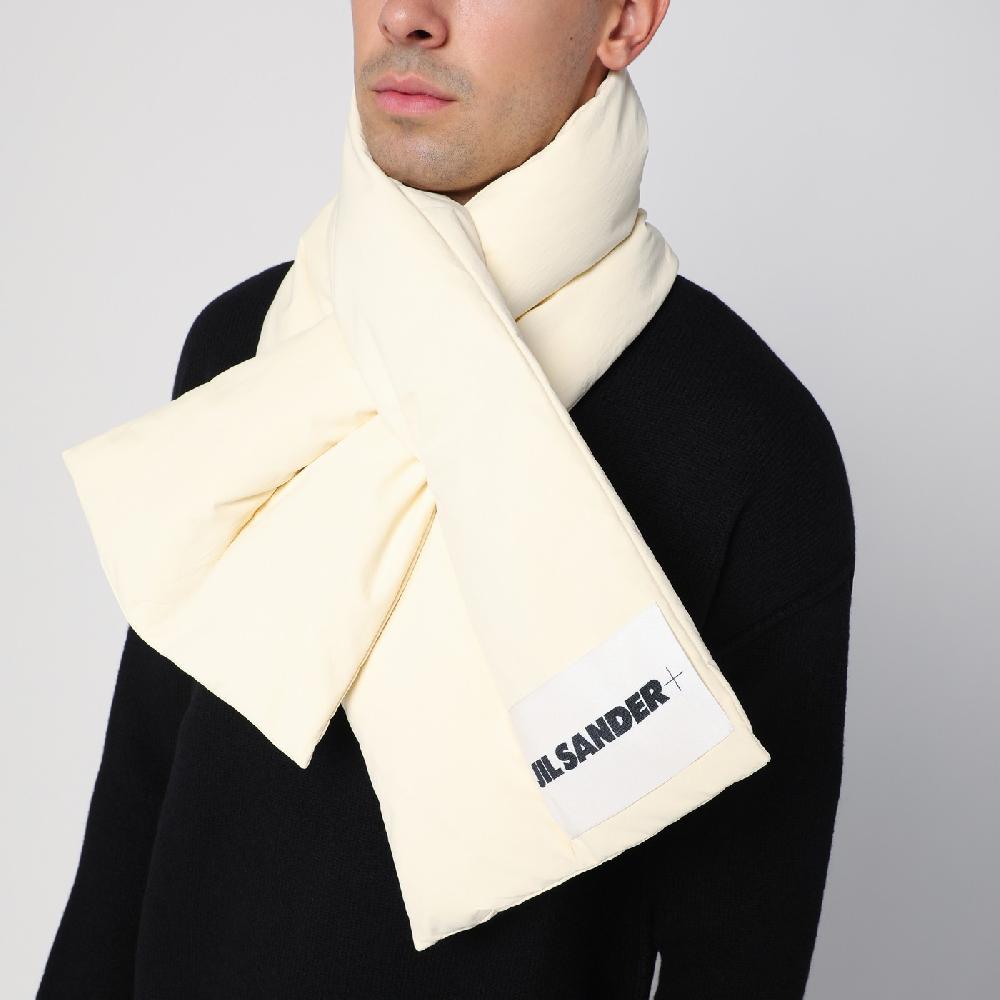 Jil Sander Sciarpa imbottita beige con logo Vendita Economica