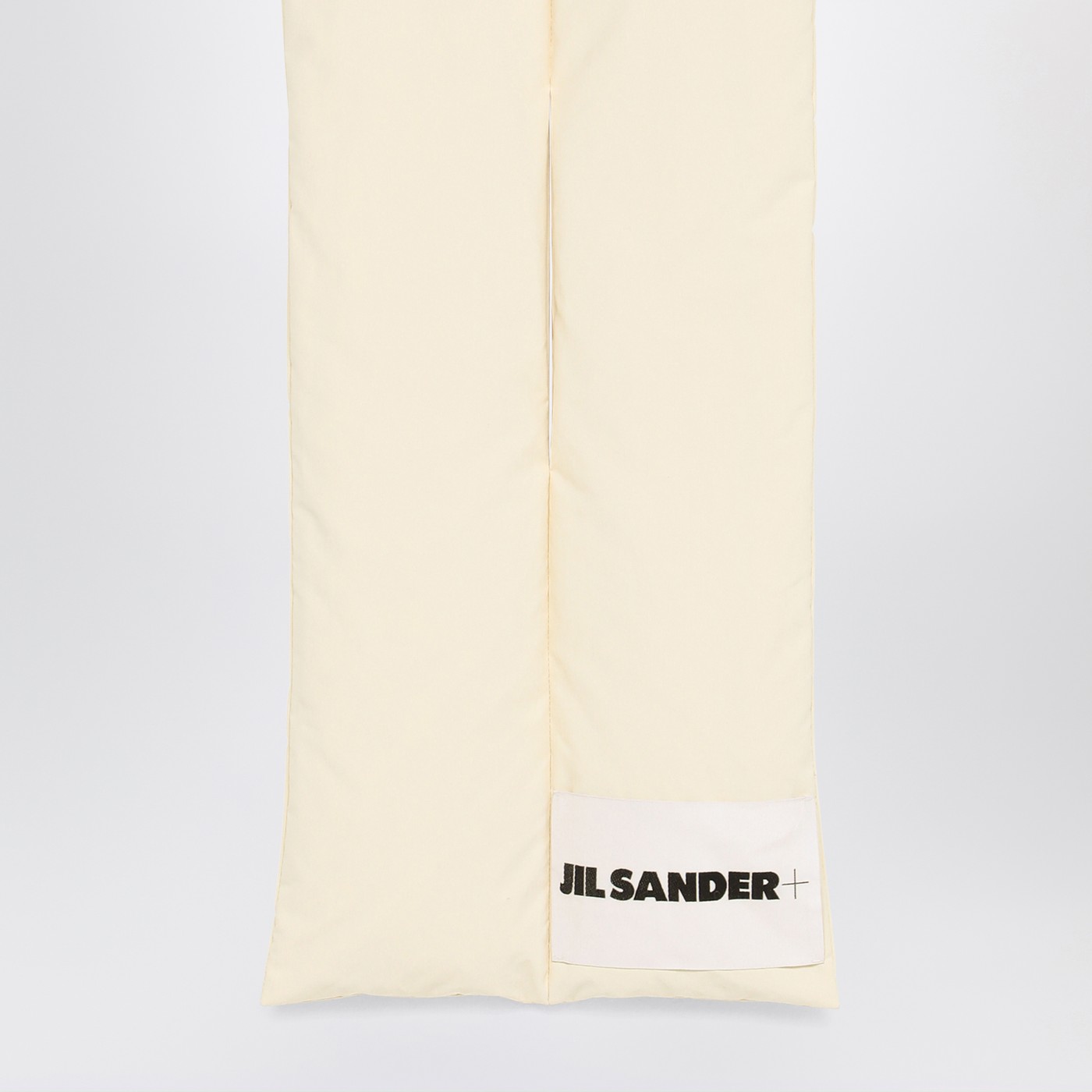 Jil Sander Sciarpa imbottita beige con logo Vendita Economica