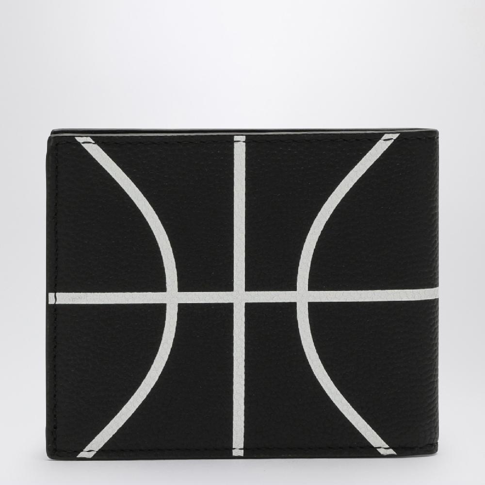 Off-Whiteu2122 Portafoglio bi-fold basketball nero in pelle Saldi Di Fabbrica