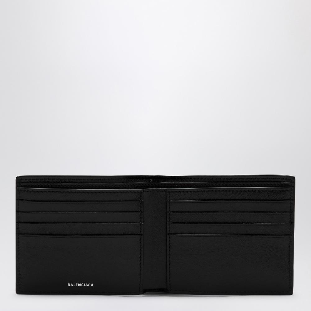 Balenciaga Portafoglio bi-fold Superbusy nero in pelle In Saldo