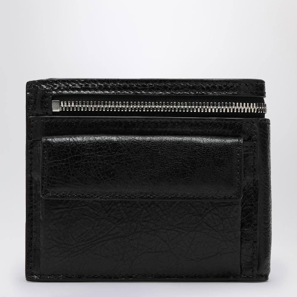 Balenciaga Portafoglio bi-fold Superbusy nero in pelle In Saldo