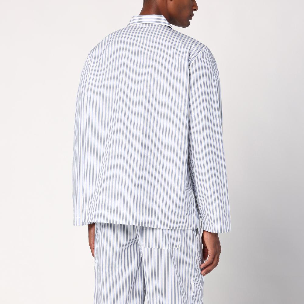 Tekla Camicia pigiama bianca a righe Nuova