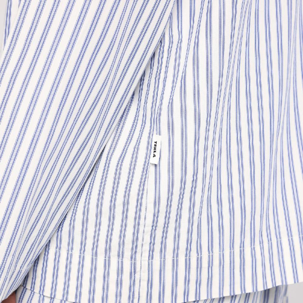 Tekla Camicia pigiama bianca a righe Nuova