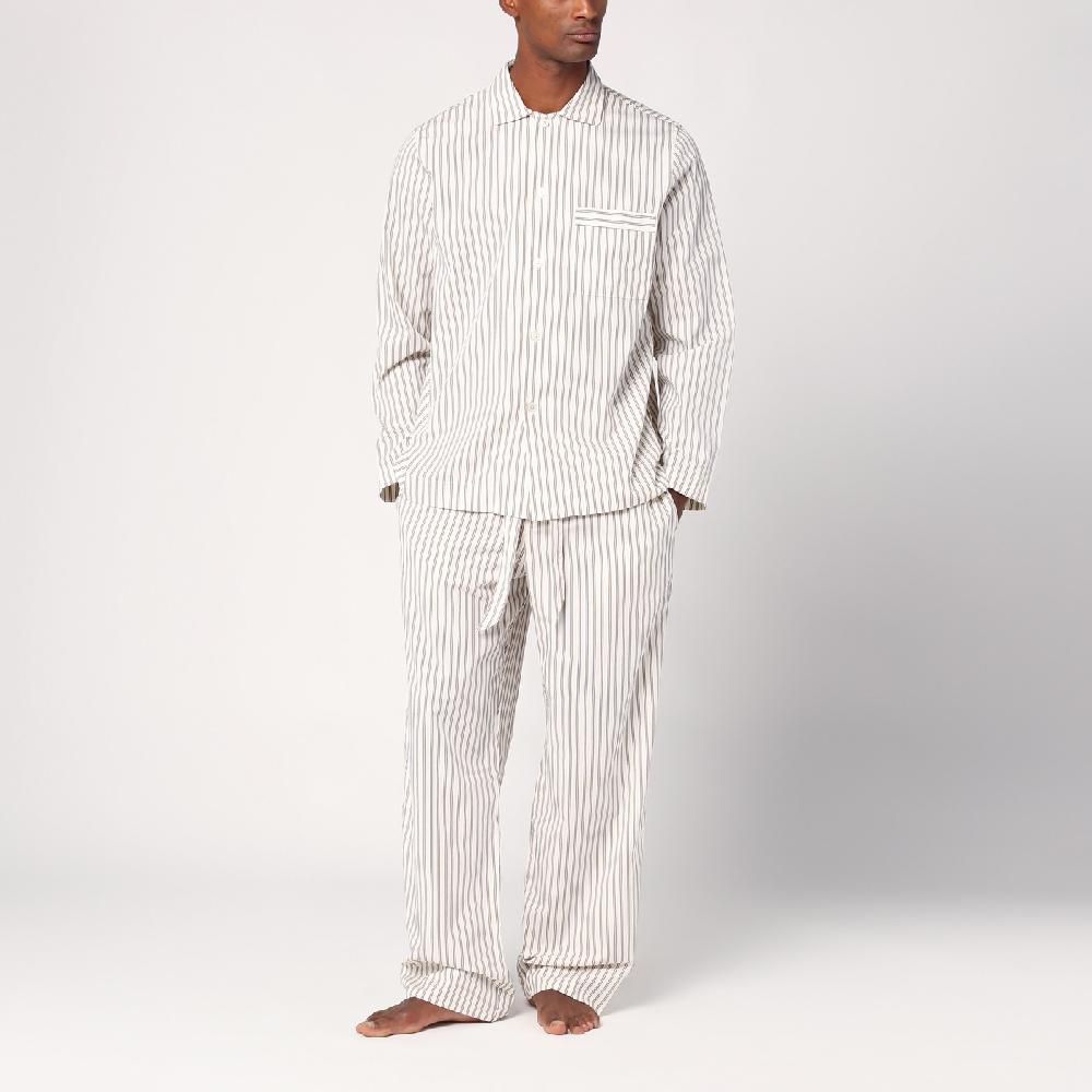 Tekla Pantalone pigiama beige a righe Italy