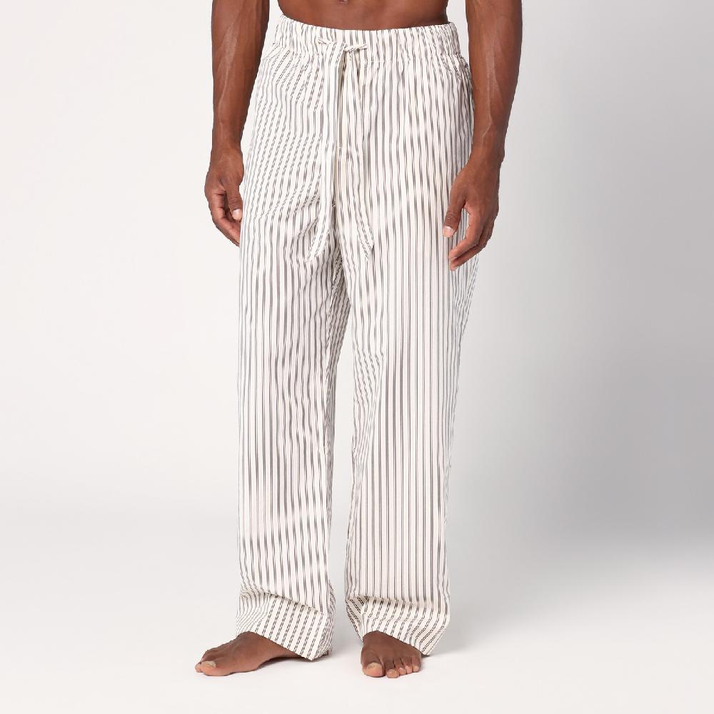 Tekla Pantalone pigiama beige a righe Italy