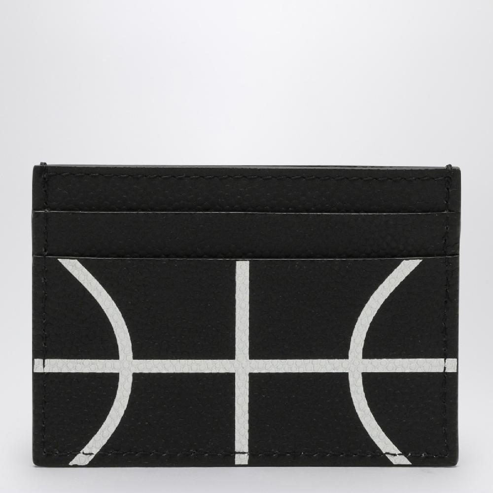 Off-Whiteu2122 Portacarte basket nero in pelle 2025