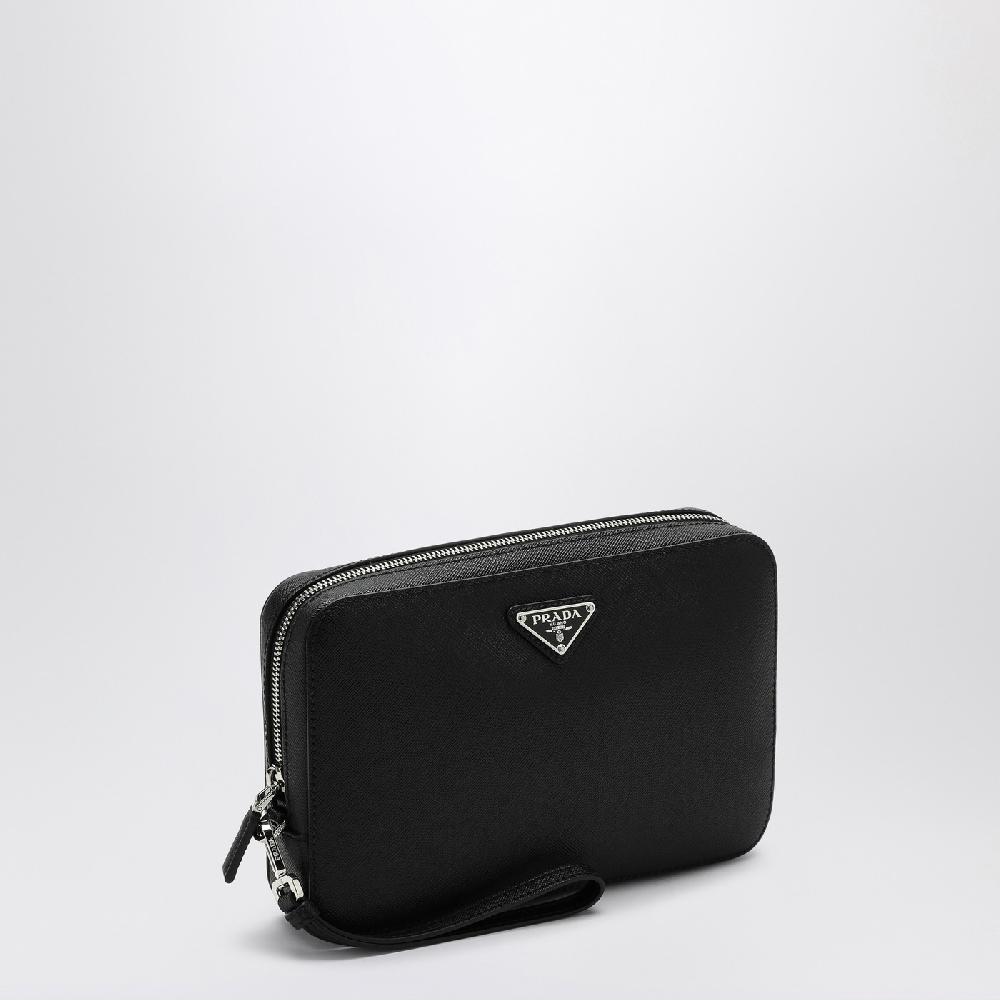 Prada Pouch nera in pelle Saffiano Pezzi Unici