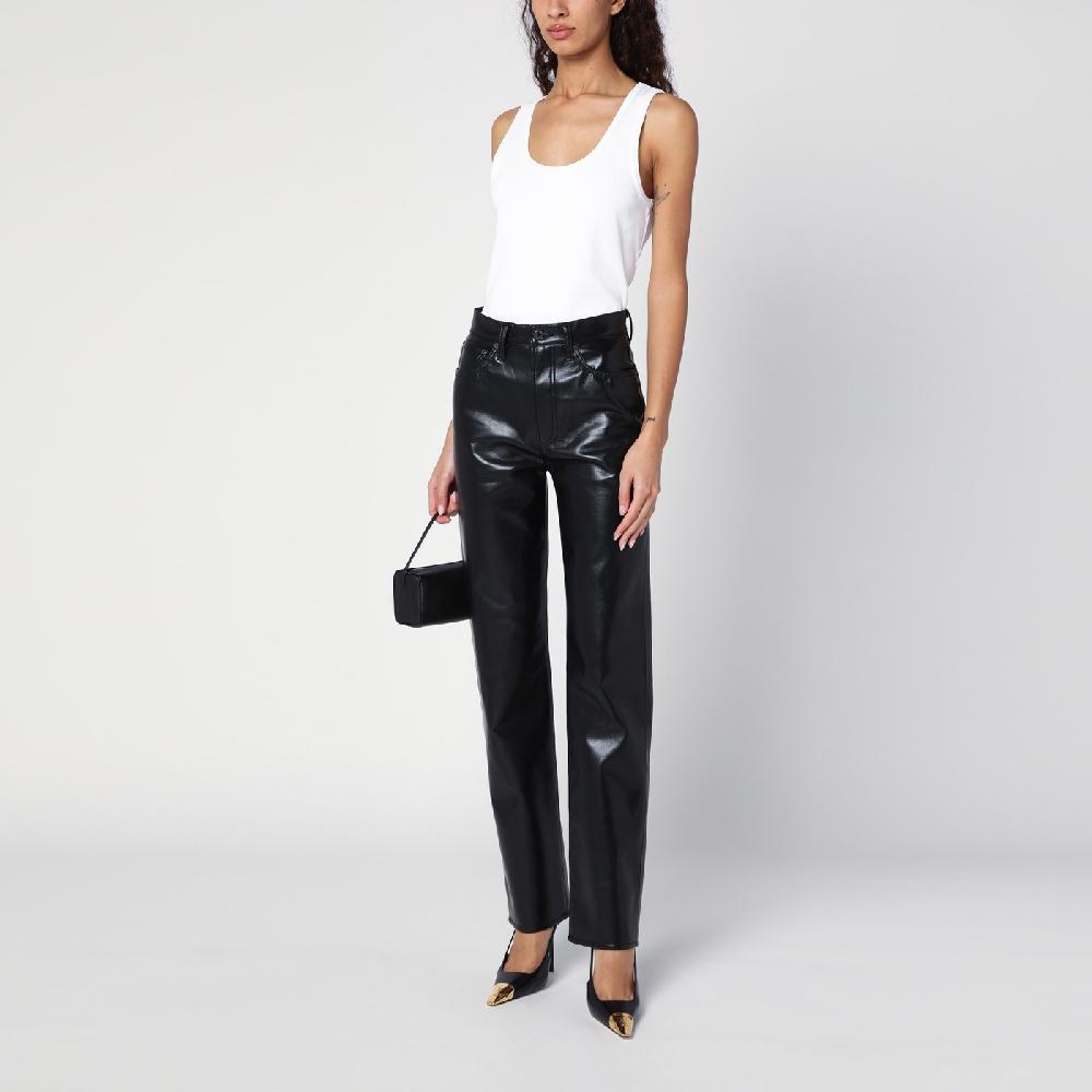 AGOLDE Pantalone nero in eco pelle Presa