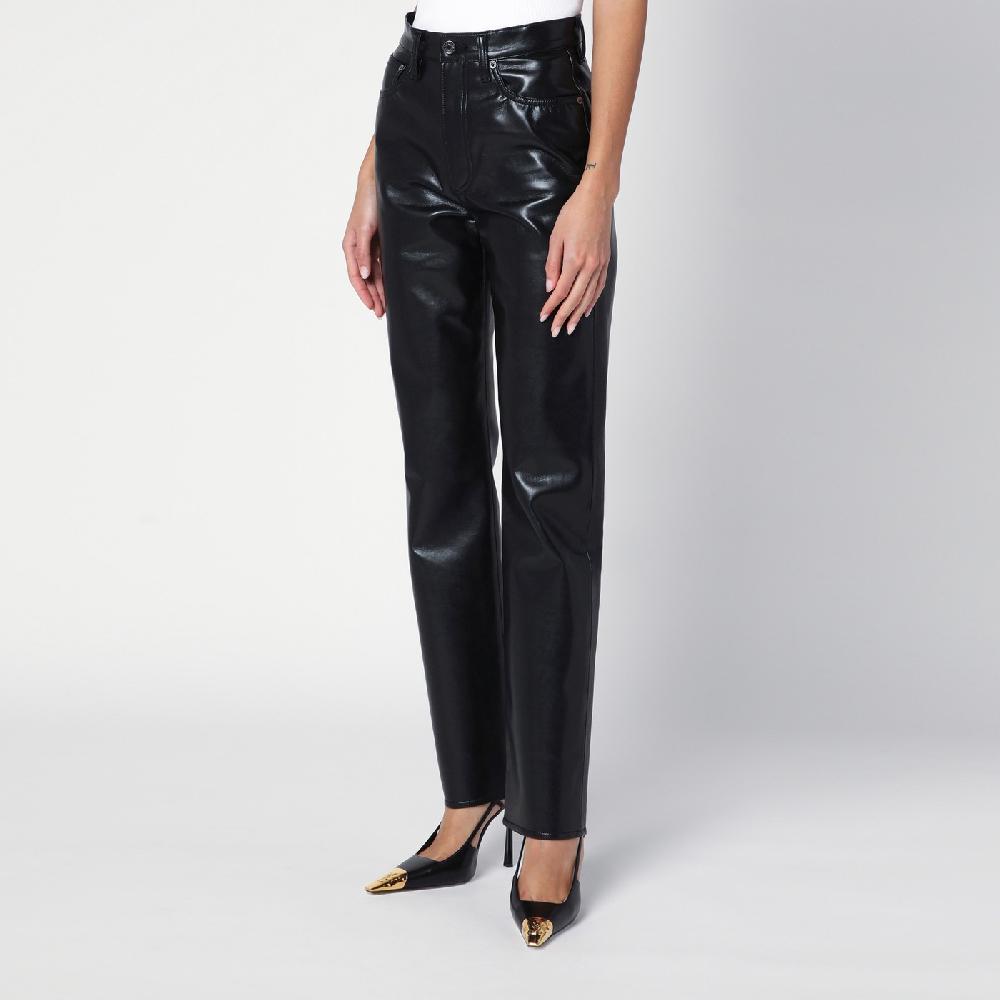 AGOLDE Pantalone nero in eco pelle Presa