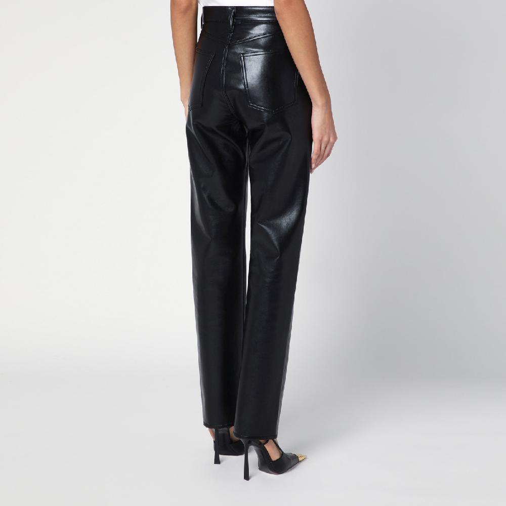 AGOLDE Pantalone nero in eco pelle Presa
