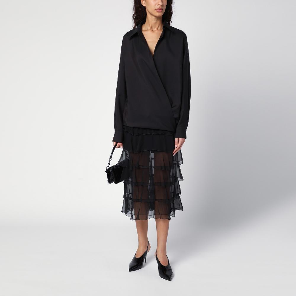 Valentino Garavani Camicia nera con coulisse Online