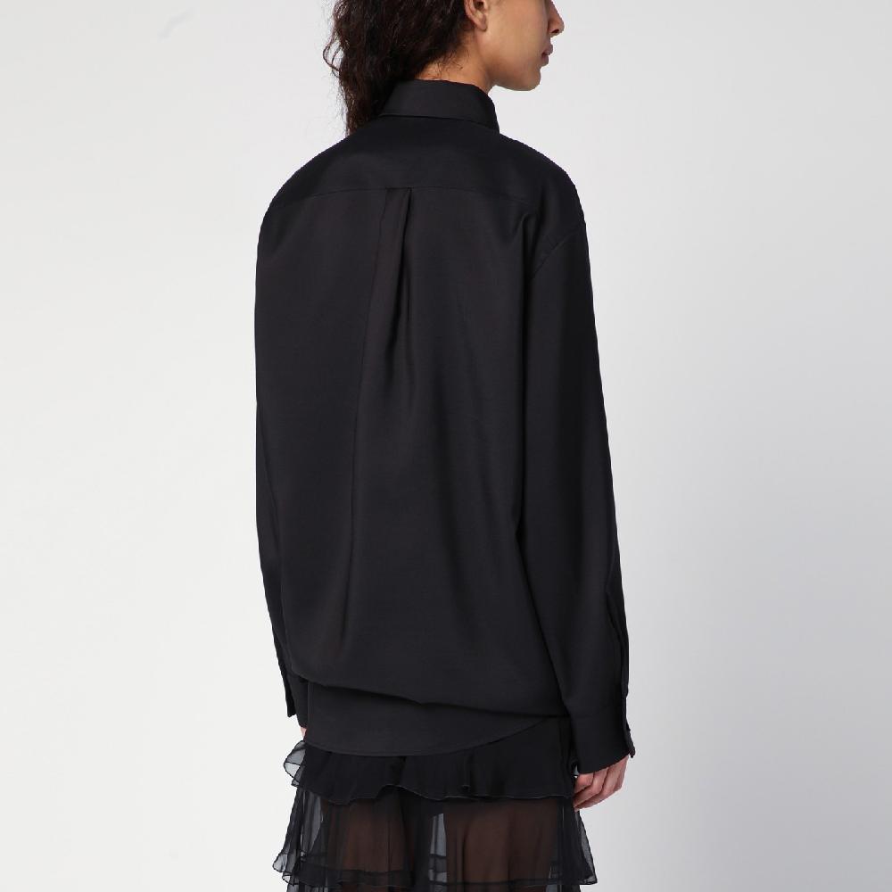 Valentino Garavani Camicia nera con coulisse Online