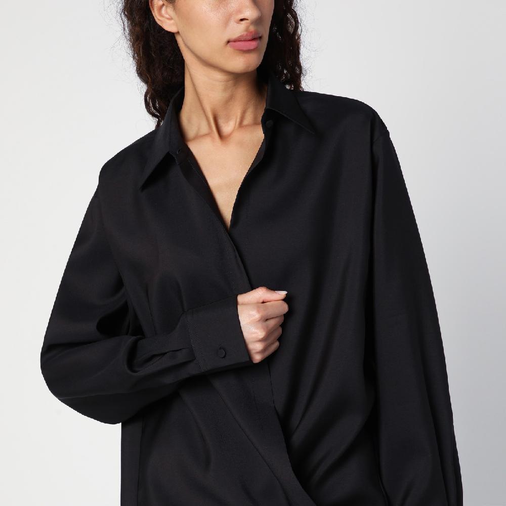 Valentino Garavani Camicia nera con coulisse Online