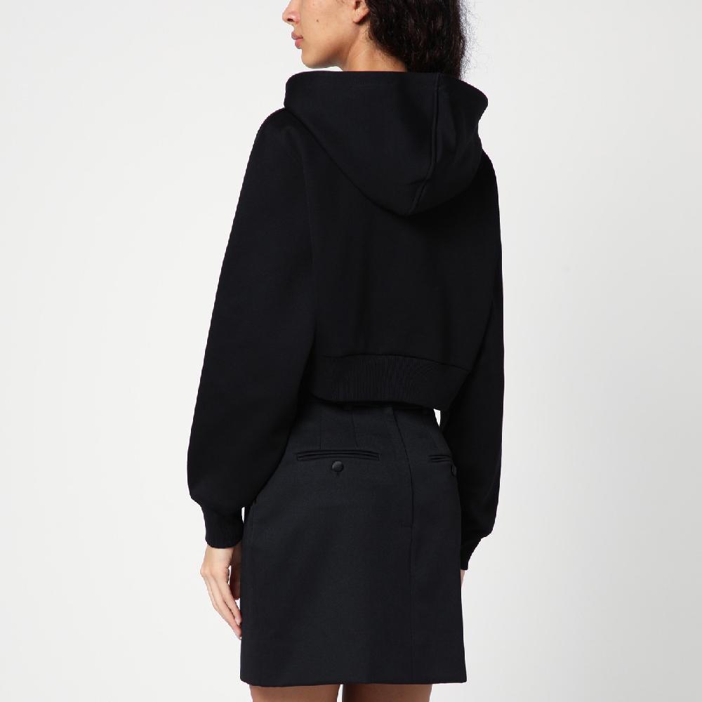 Prada Felpa con cappuccio nera con triangolo logo Outlet