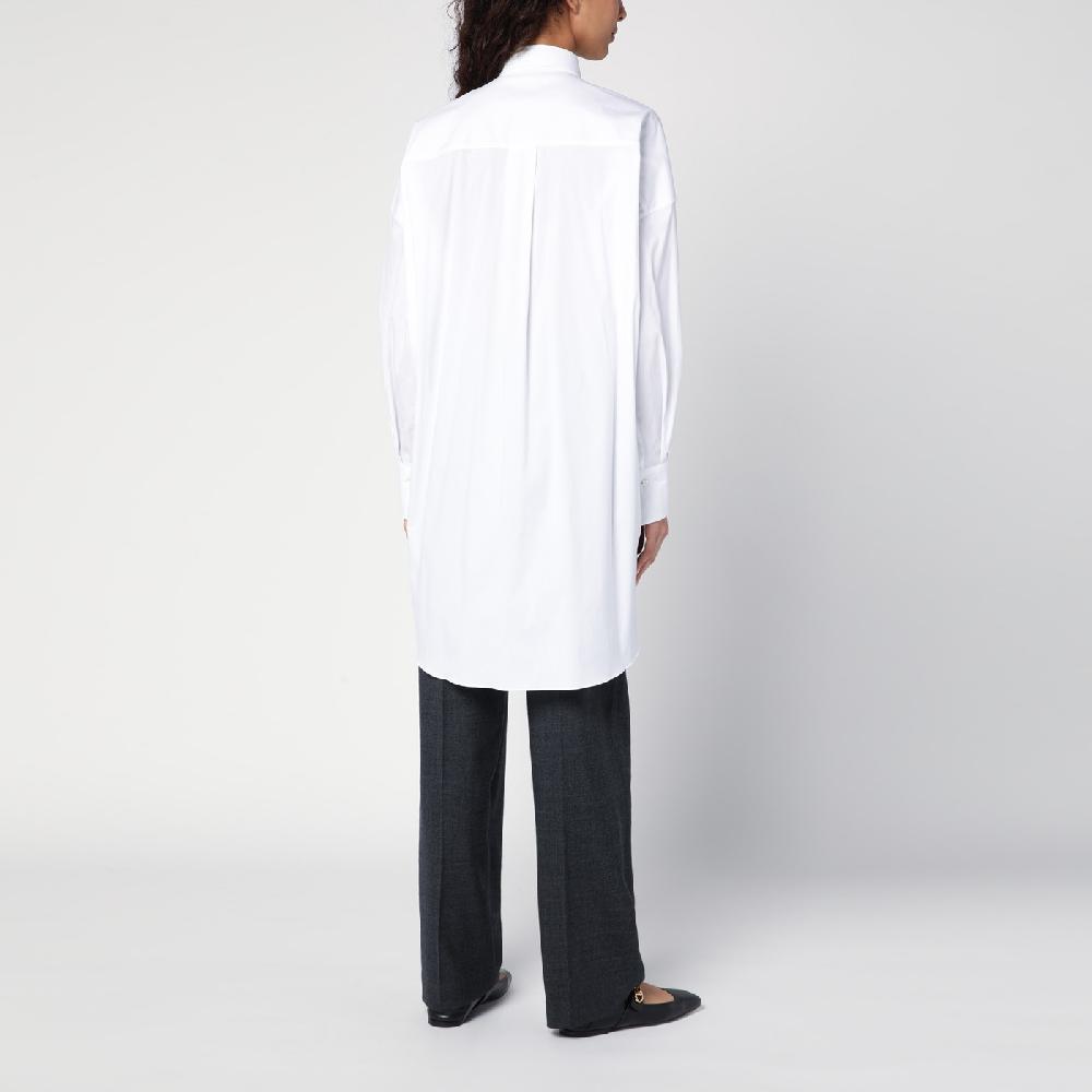 Brunello Cucinelli Camicia lunga bianca con Shiny Pocket Detail In Vendita