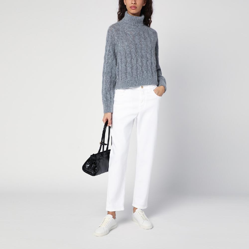 Brunello Cucinelli Pantalone bianco in cotone Saldi