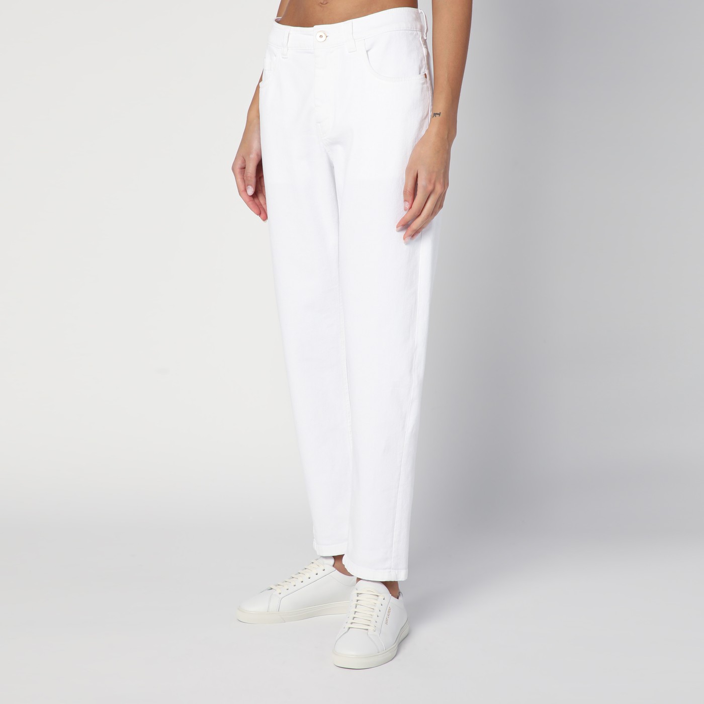 Brunello Cucinelli Pantalone bianco in cotone Saldi