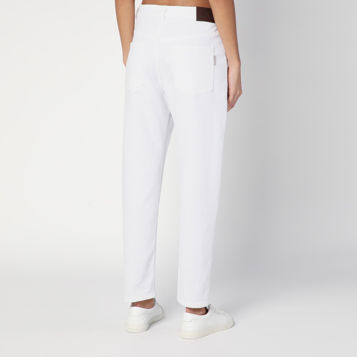 Brunello Cucinelli Pantalone bianco in cotone Saldi