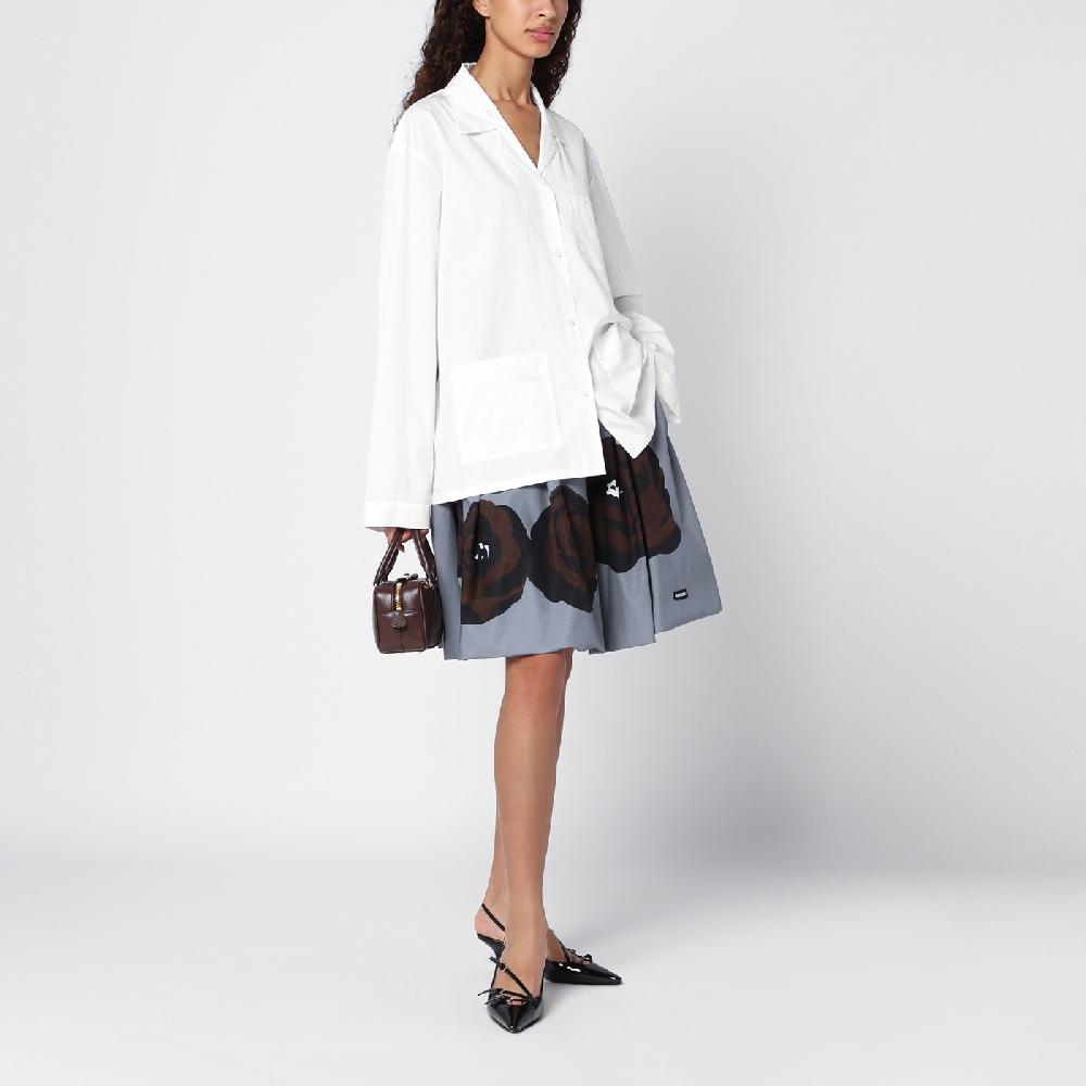 Miu Miu Camicia bianca in popeline con tasche Offerte